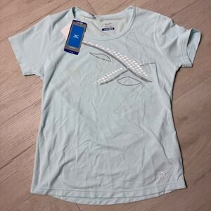 Mizuno Ice Touch Women's Athletic T-Shirt Aqua Blue Size M Short Sleeve NWT